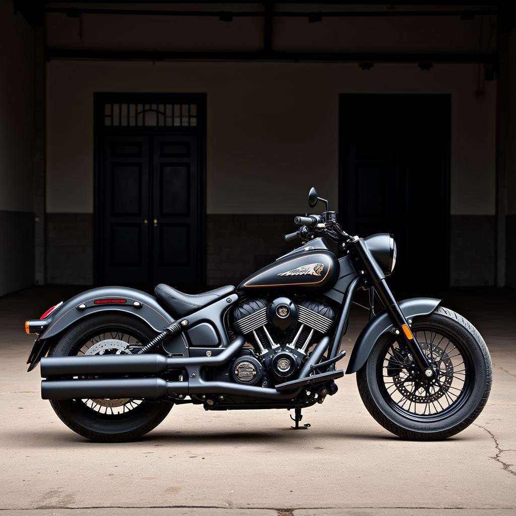 Indian Chief Dark Horse Bobber Side View