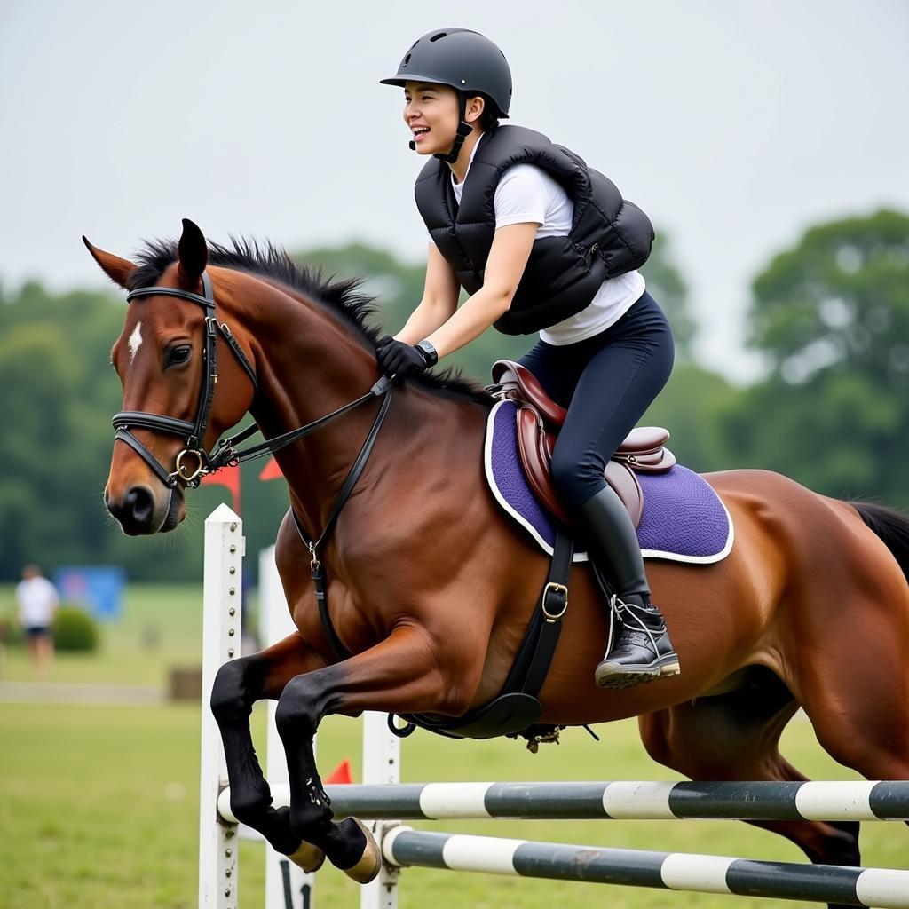 Inflatable Horse Riding Vest in Action