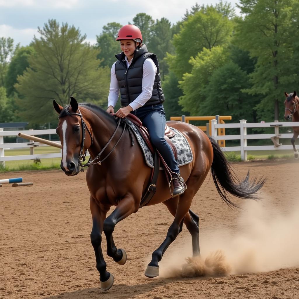 Inflatable Horse Riding Vest in Action