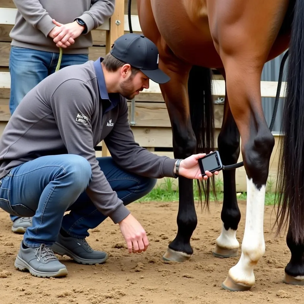 Inspecting a Horse at a Delaware Ohio Sale