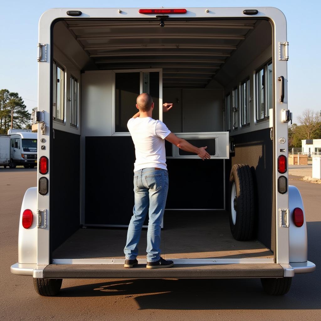 Inspecting a Repo Horse Trailer