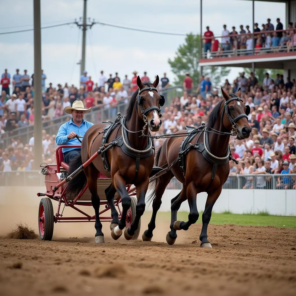 Draft horse competition at the Iowa State Fair