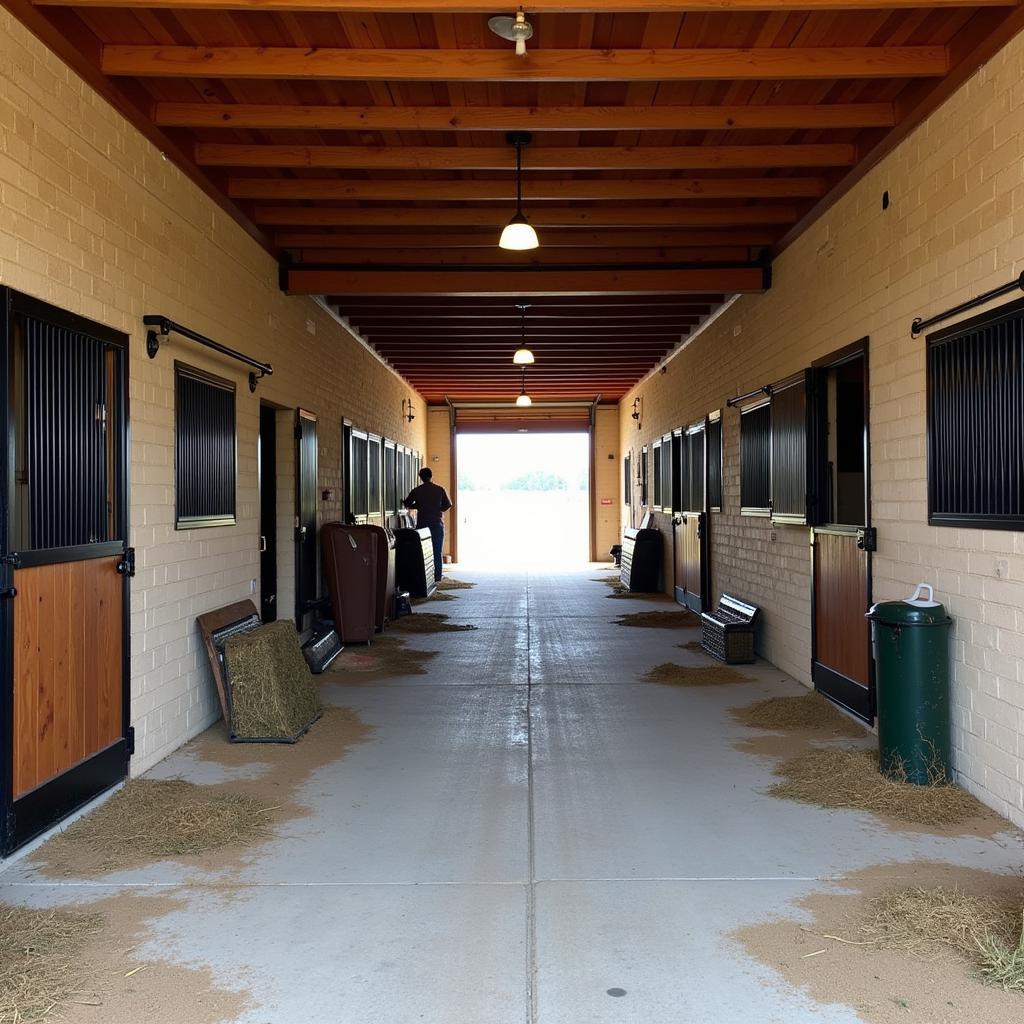 Well-Equipped Horse Barn Interior on a Kansas Property