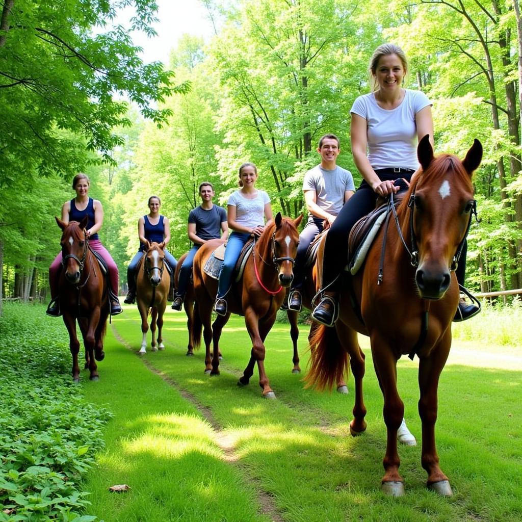 Group trail ride at KB horse camp