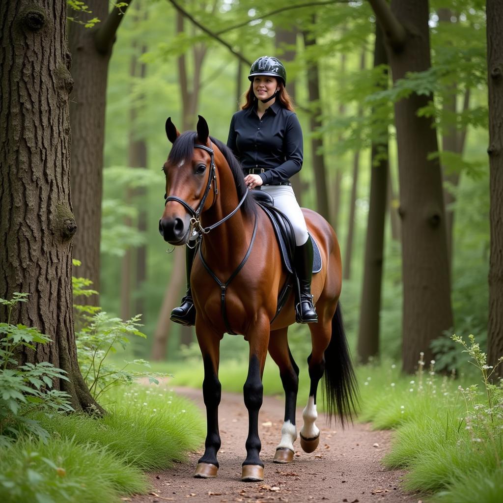  Lady Moscato horse and rider enjoying a trail ride in a scenic landscape