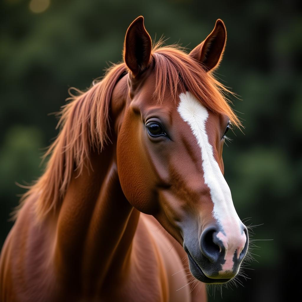 Close-up portrait of a Lady Moscato horse