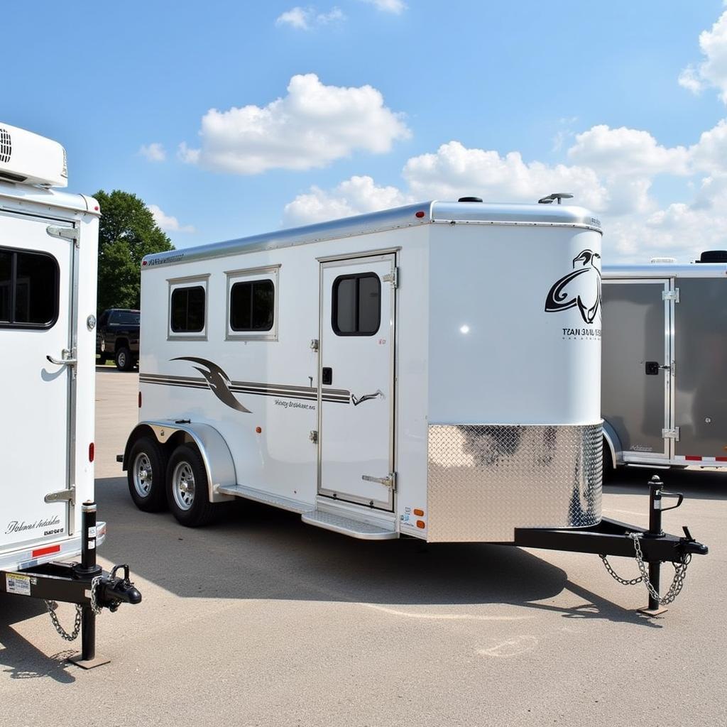 Lakota horse trailer models lined up for sale