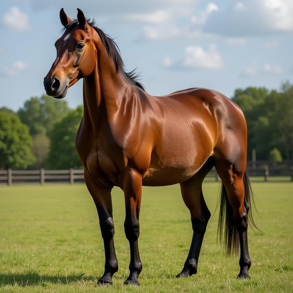 Stallion with Prominent Testicles