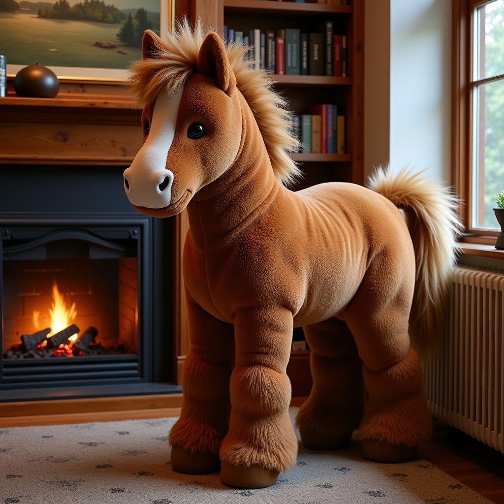 Large Stuffed Horse as Home Decor