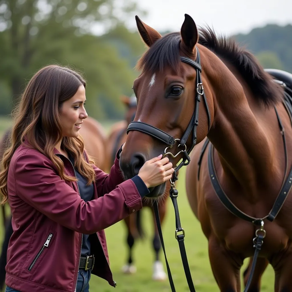 Leah Gyarmati working with a horse