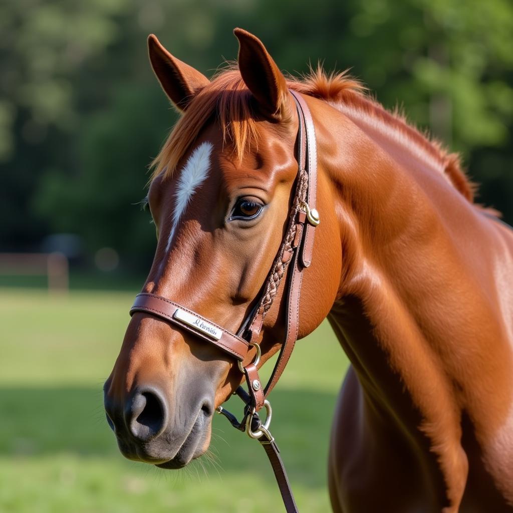 Leather Braided Horse Halter