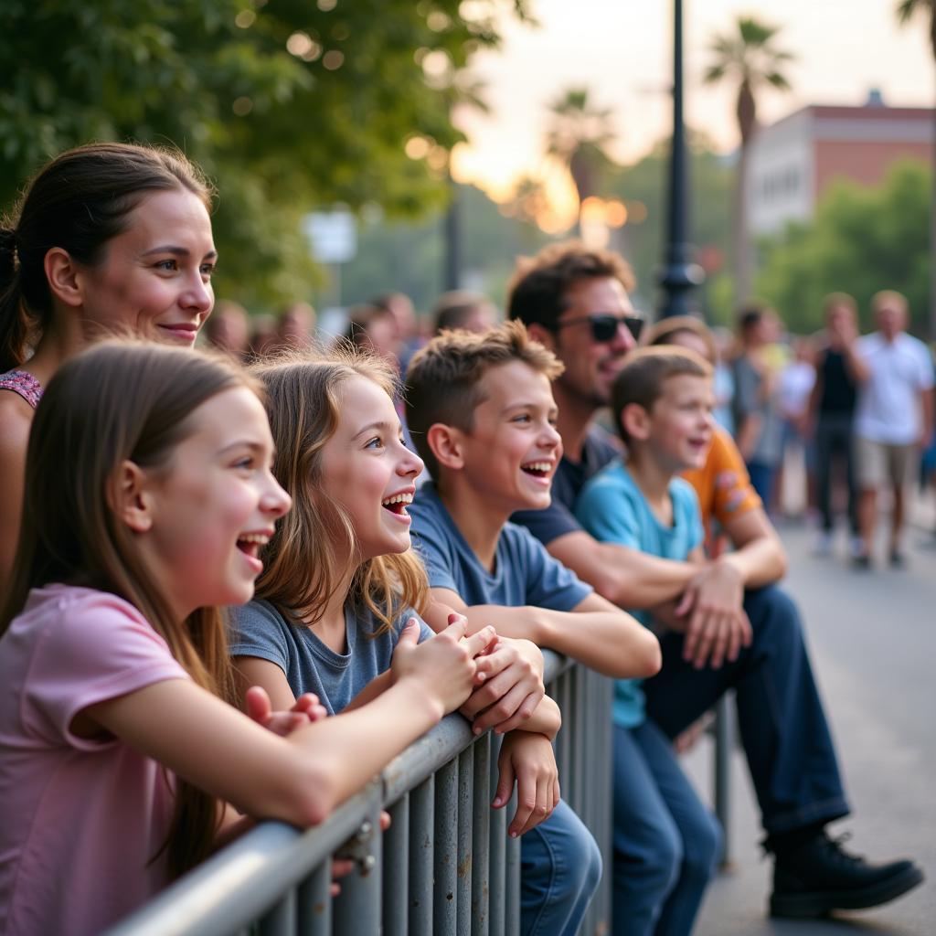 Families enjoying the Lebanon Ohio Horse Parade