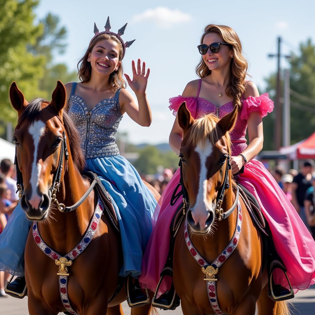 Riders in elaborate costumes at the Lebanon Ohio Horse Parade