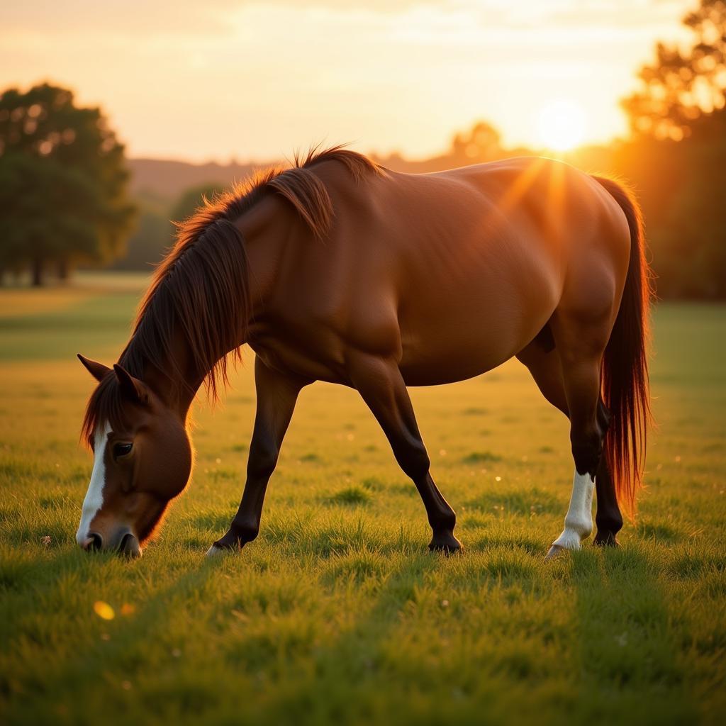 Legacy Horse Grazing Peacefully in a Lush Pasture