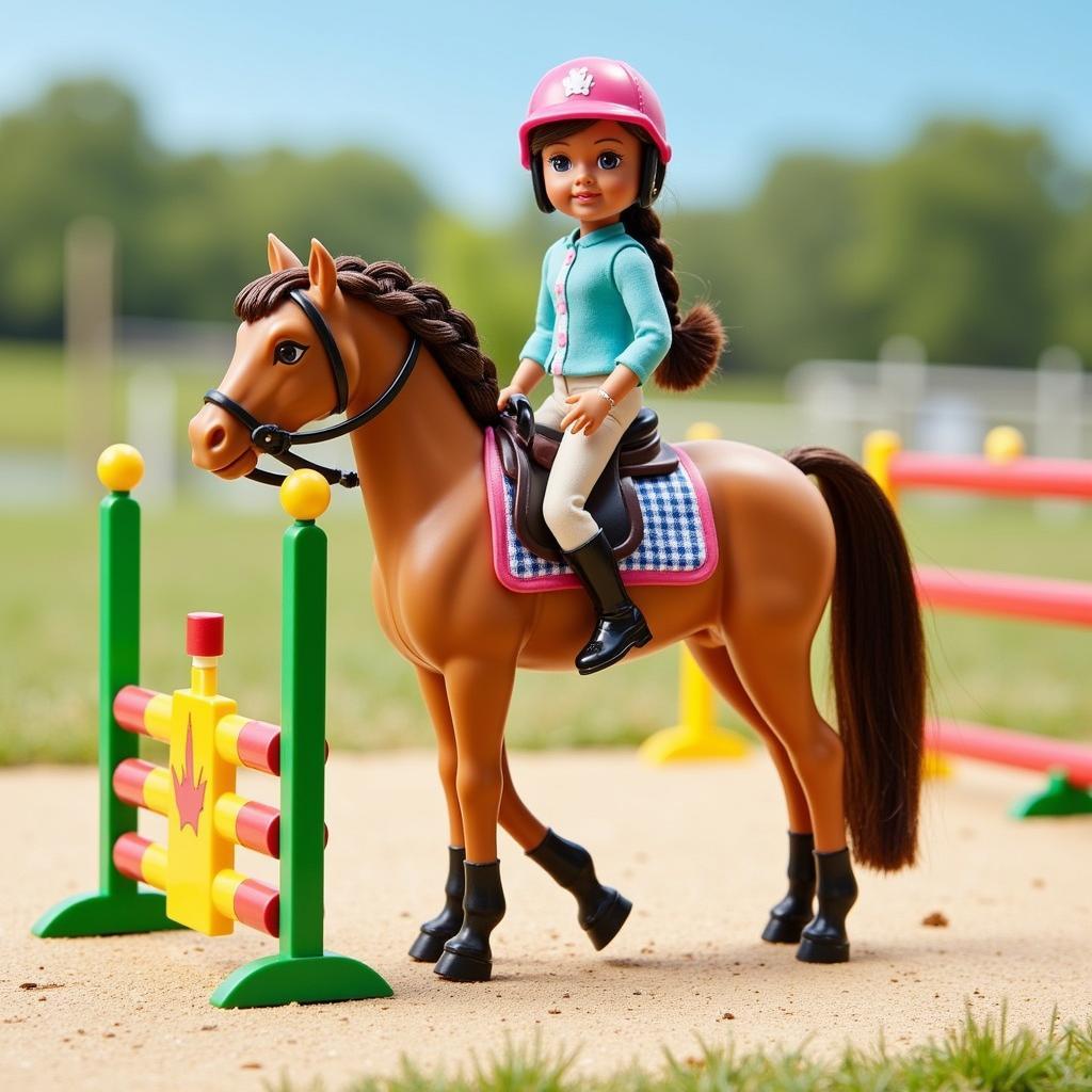 Lottie doll and horse set for show jumping