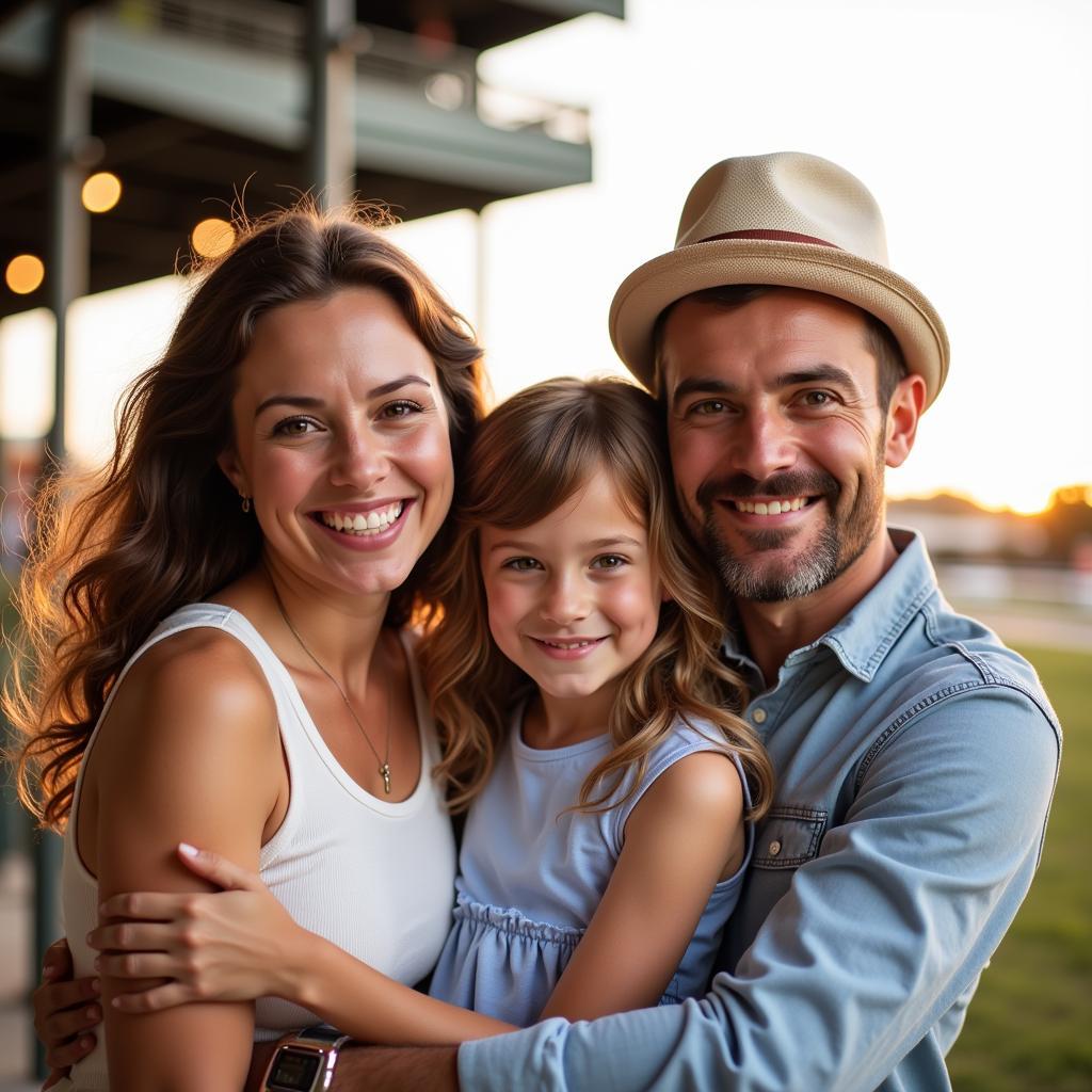 A family enjoying a day at the races in Louisiana Downs