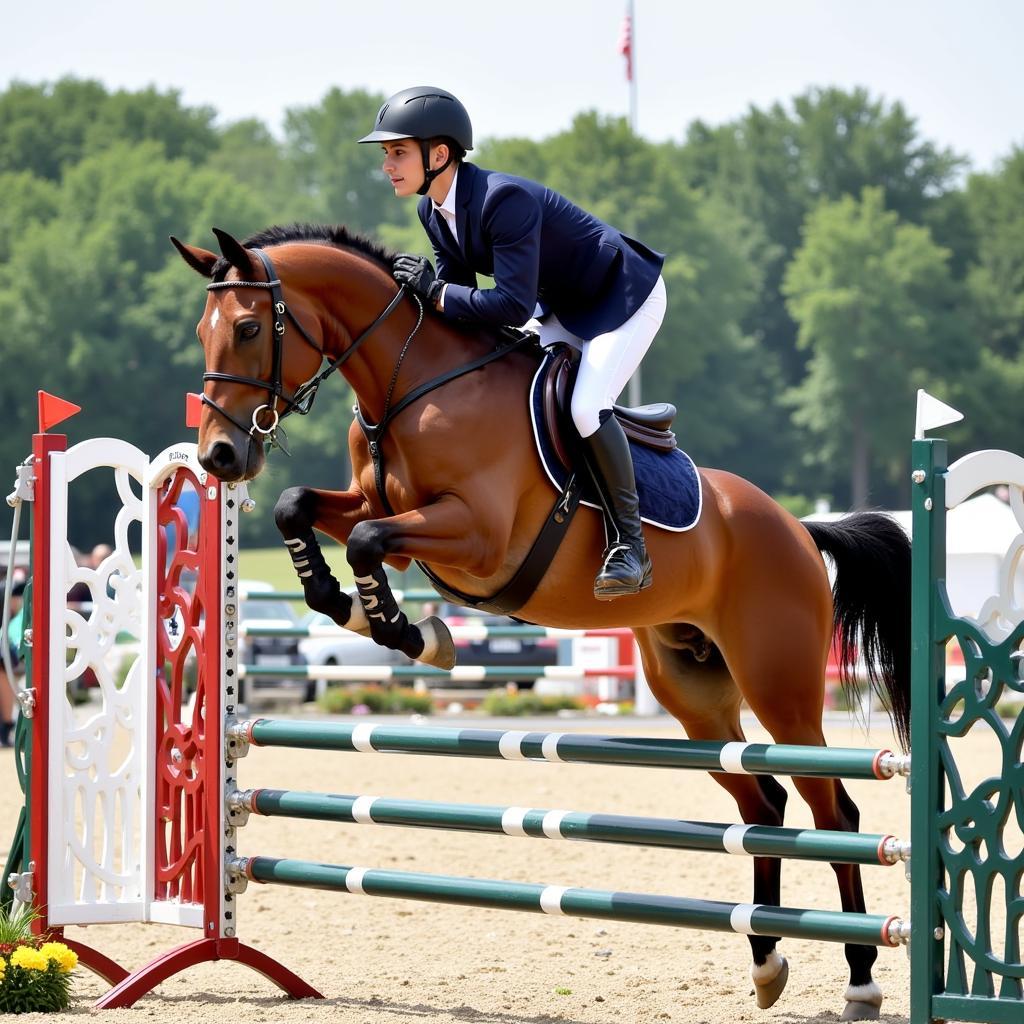 Equestrian jumping competition at the Madison Classic Horse Show