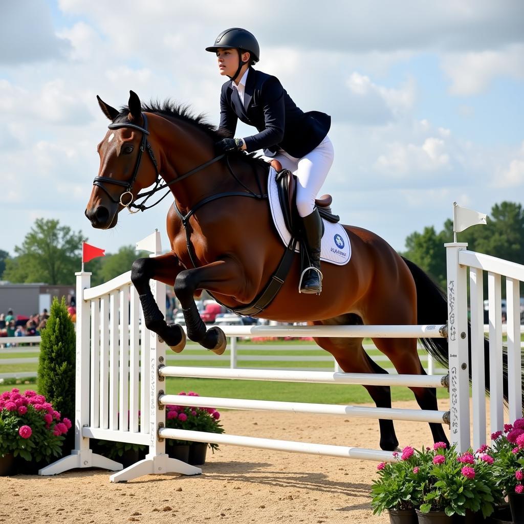 Equestrian jumping competition at the Madison Classic Horse Show