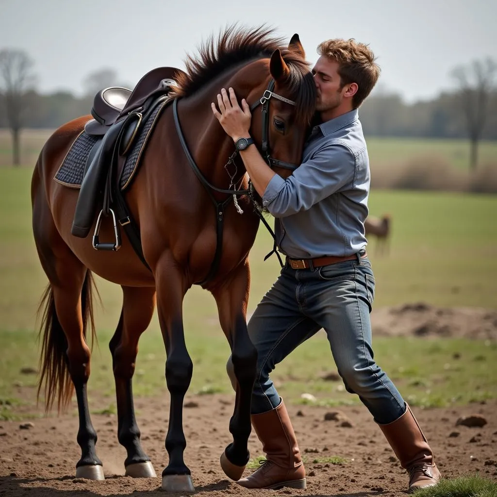 Man Abusing Horse