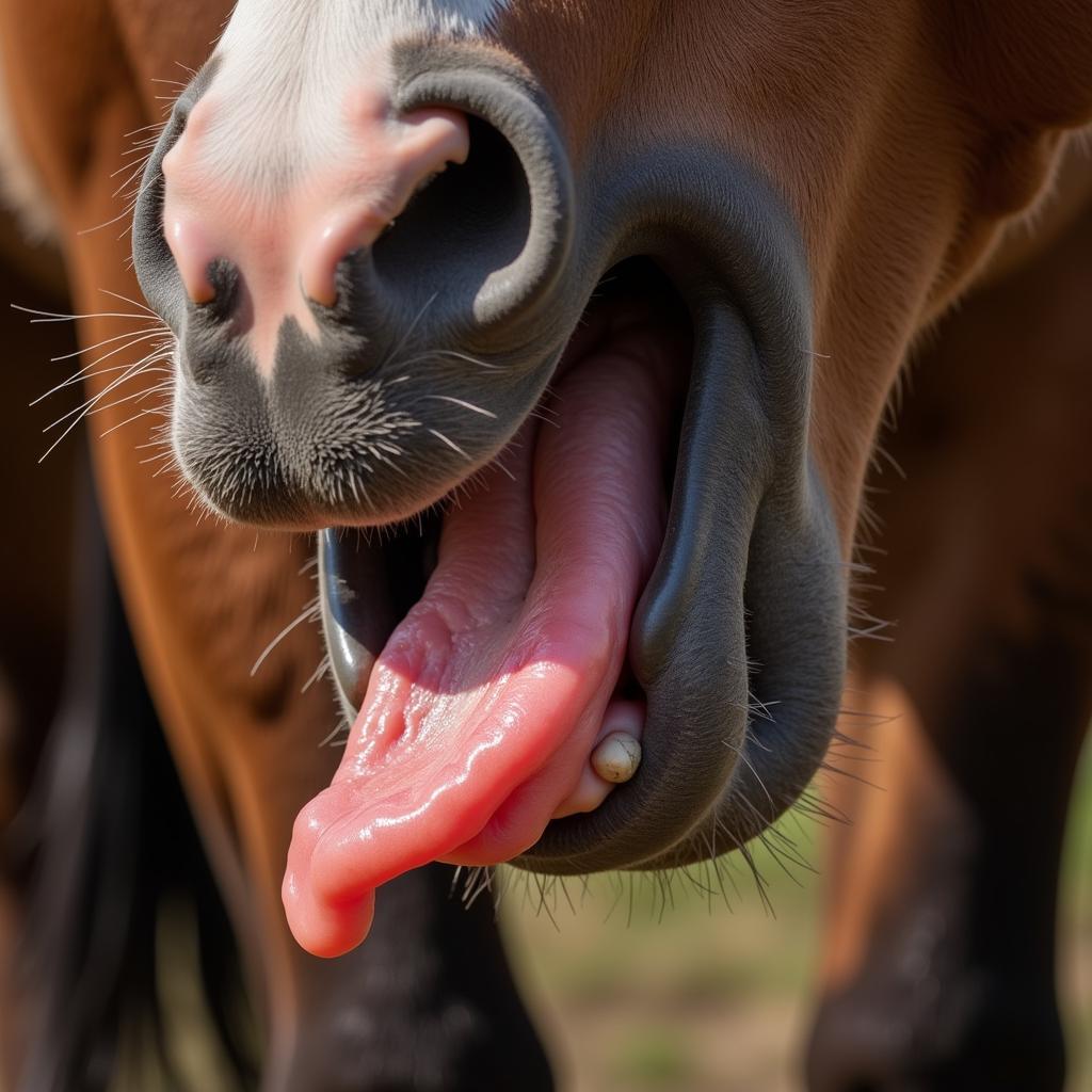 Mare Eating Placenta After Foaling