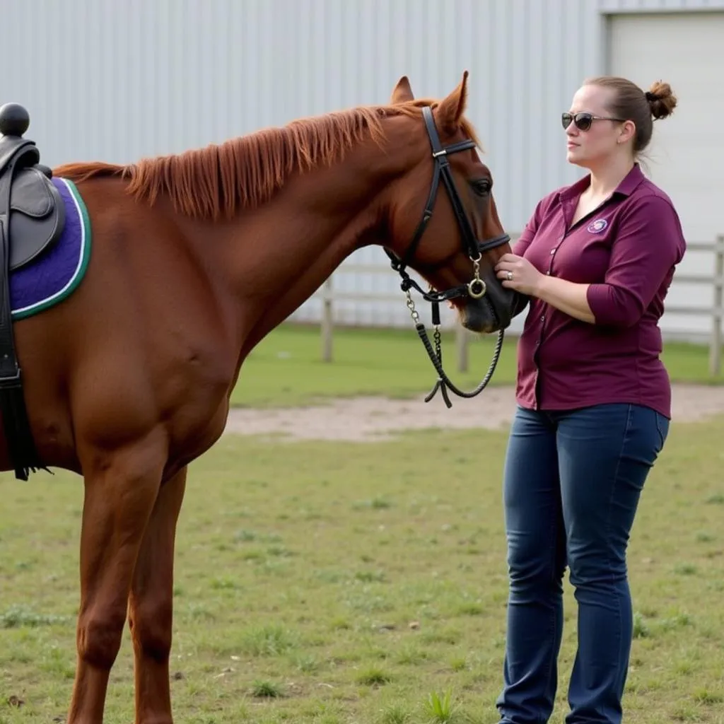 Melody Johner working with a horse