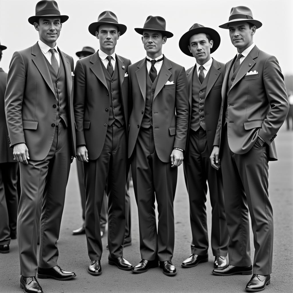 Men in Suits with Hats at the Races