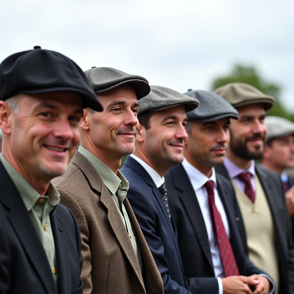 Men Wearing Flat Caps at the Races