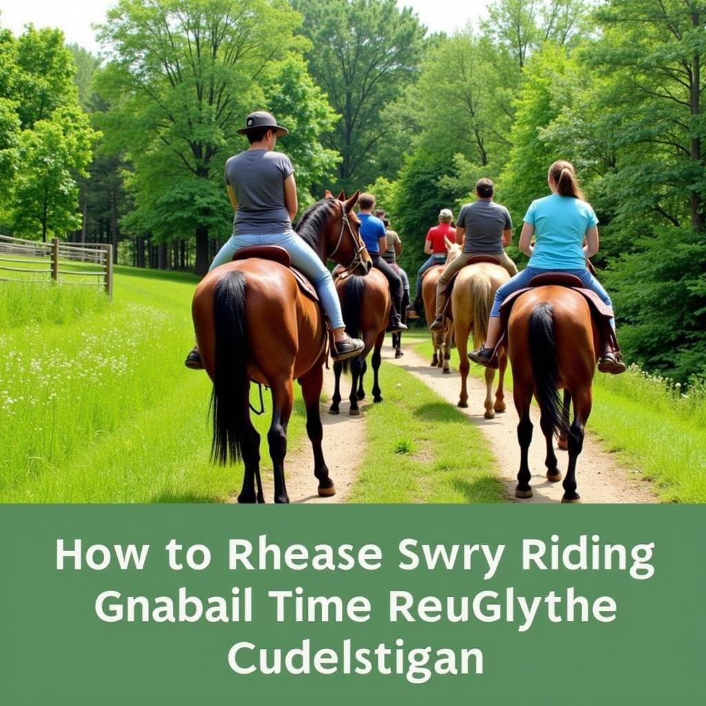 Equestrians enjoying a trail ride in Michigan's scenic countryside.