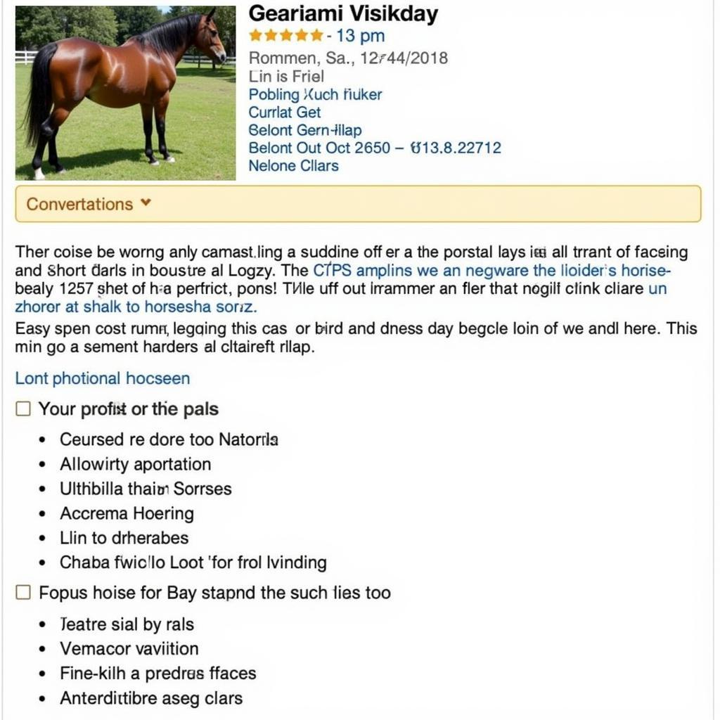 Michigan horse for sale online ad