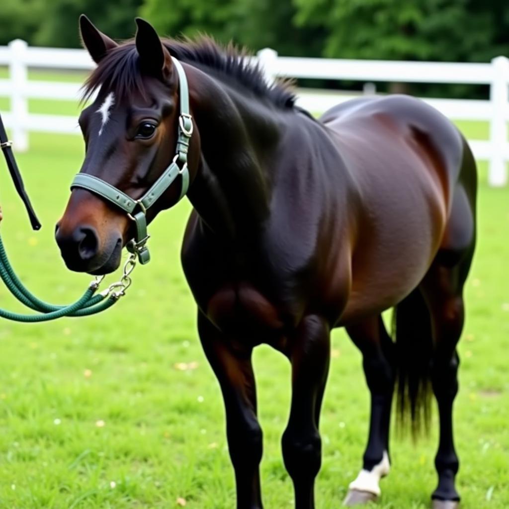 Mini Horse with Halter and Lead Rope