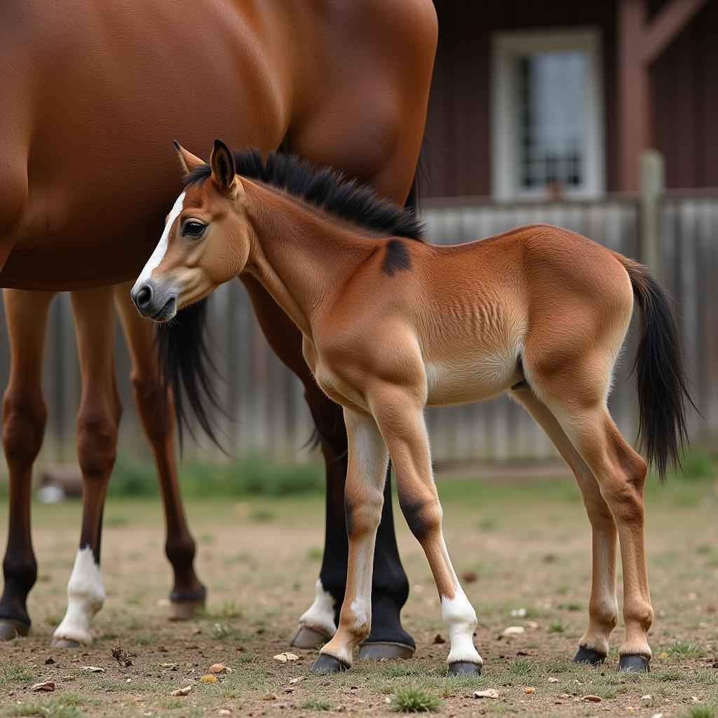 Miniature Horse Foal Nursing