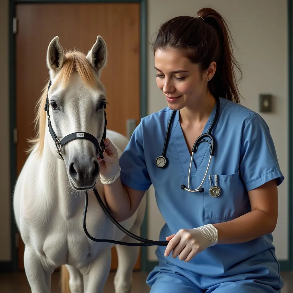  Miniature Horse Receiving Veterinary Care 