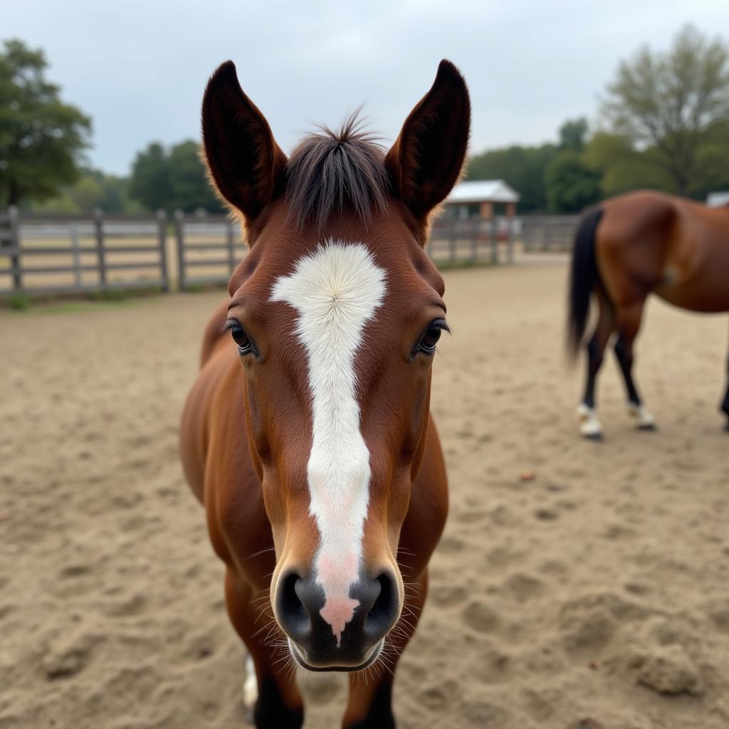 Miniature horse at a rescue center