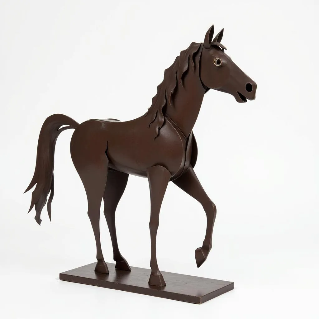 Modern Abstract Horse Sculpture - Metal