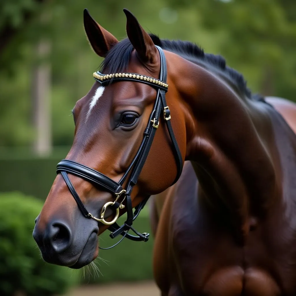 Modern Show Horse with Gilded Bridle