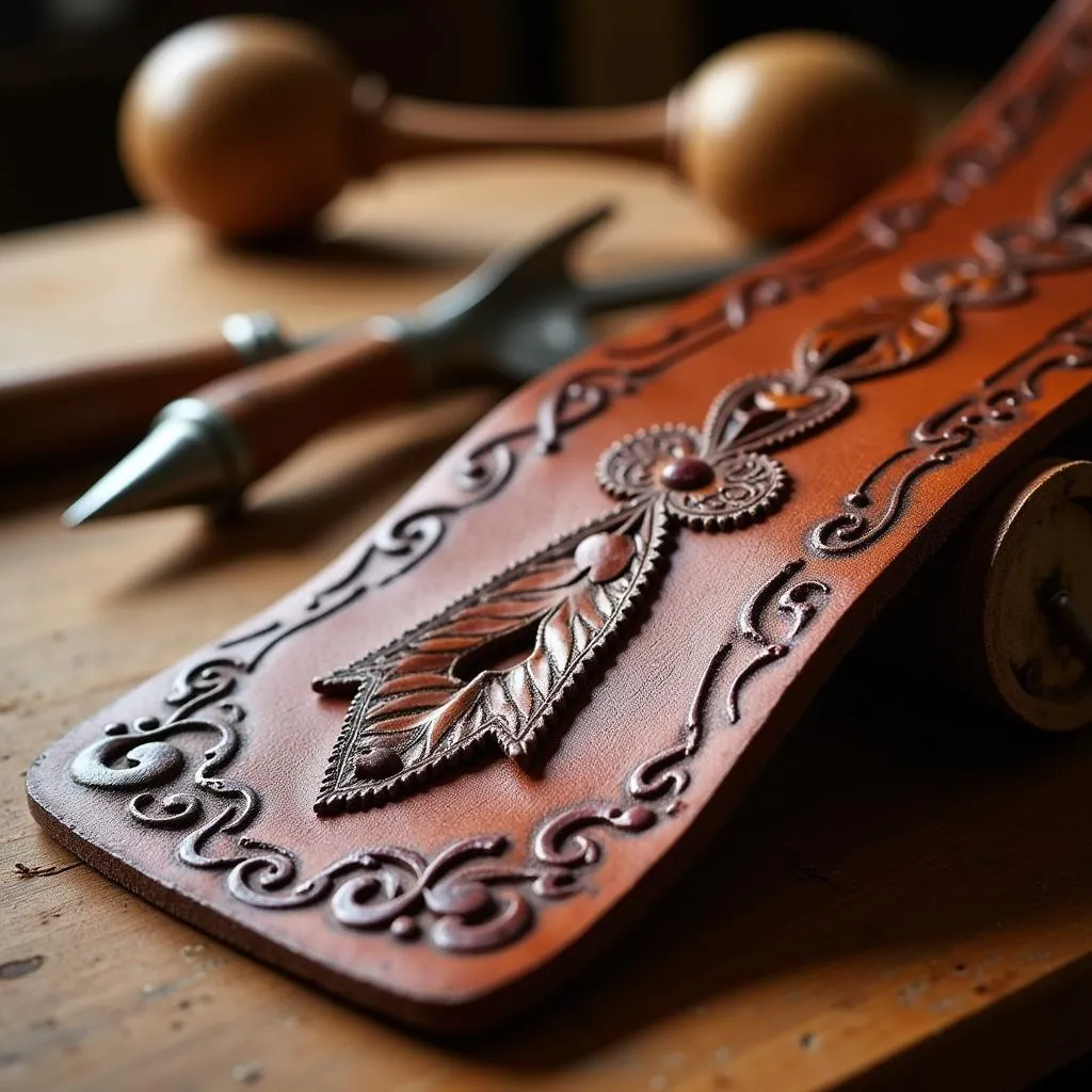 Native American Leather Tooling for Horse Tack