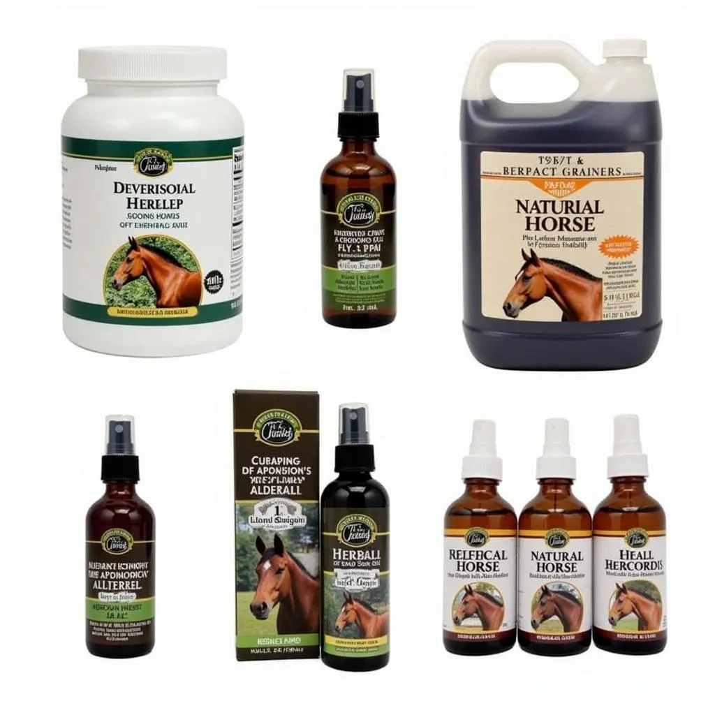 Variety of natural horse care products