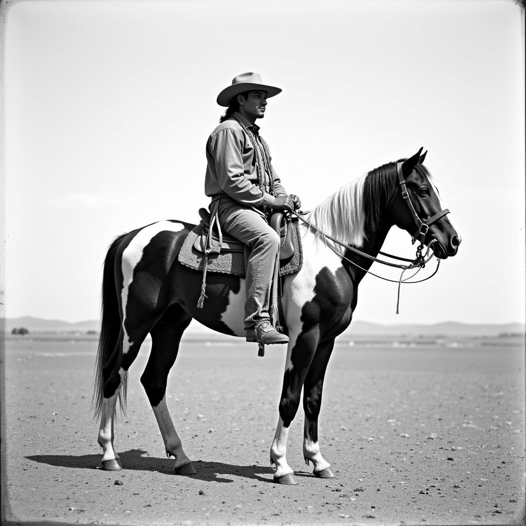 A Nez Perce horseman with his Appaloosa