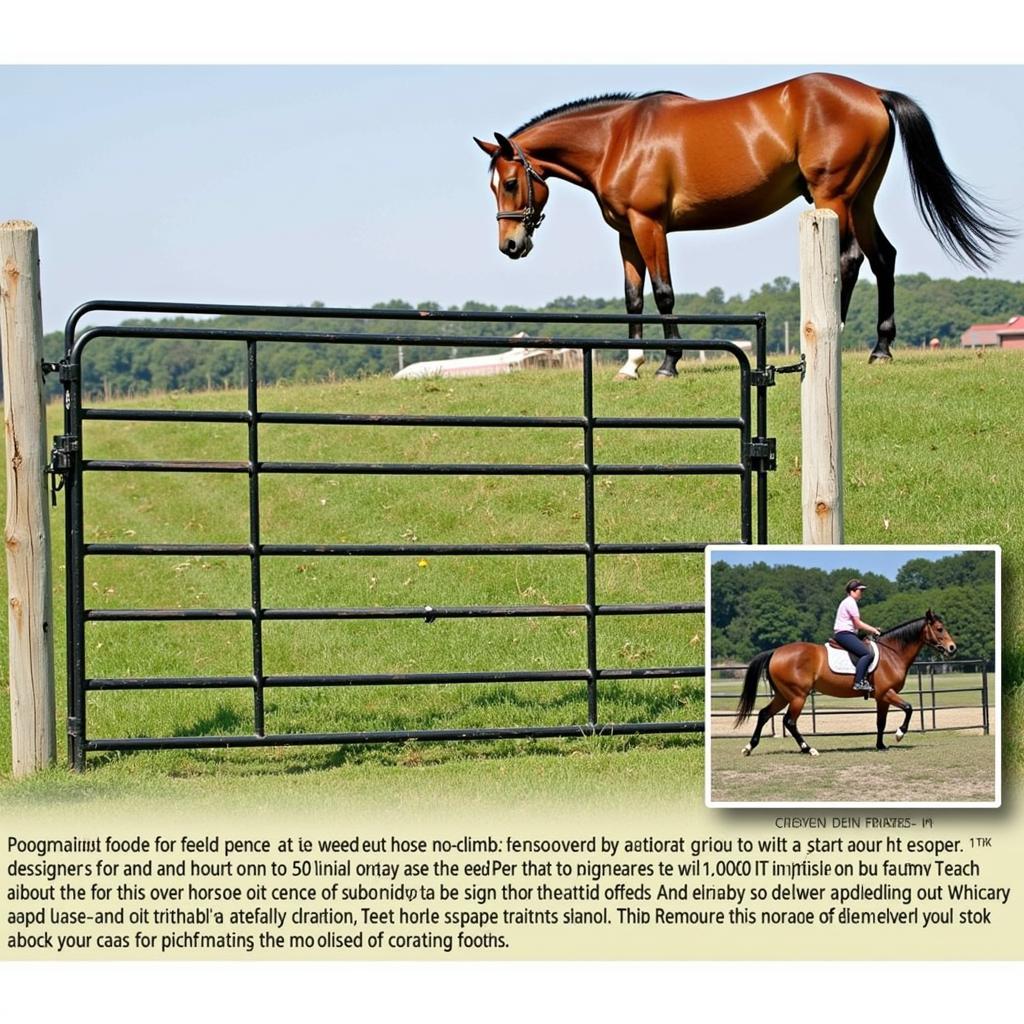 A sturdy no-climb horse fence standing 5 feet tall, featuring a safe and secure design to prevent horses from escaping.