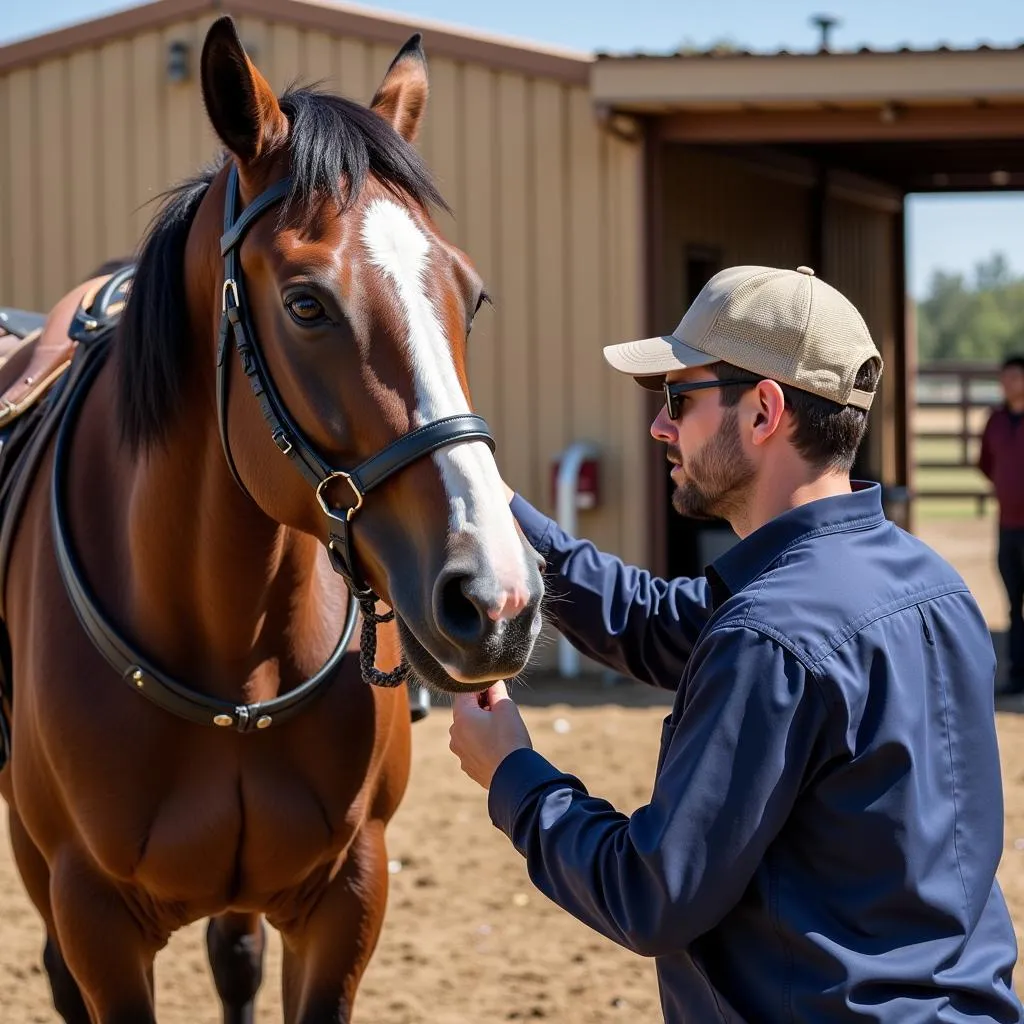 Veterinarian Conducting a Pre-Purchase Exam in Norco