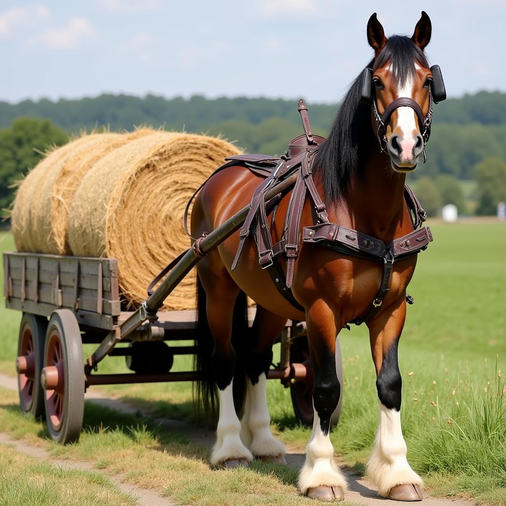 Norman Cob horse in harness