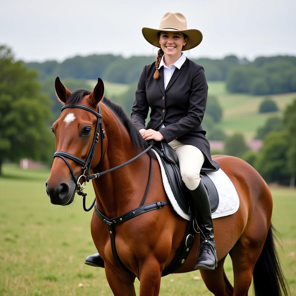 Norman Cob horse with rider