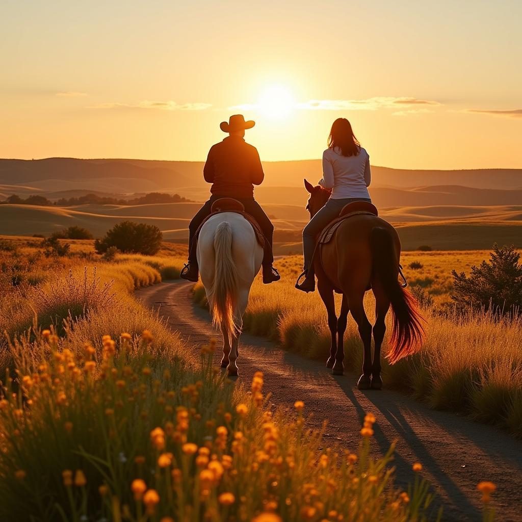 Horseback riding on a scenic trail in Oklahoma