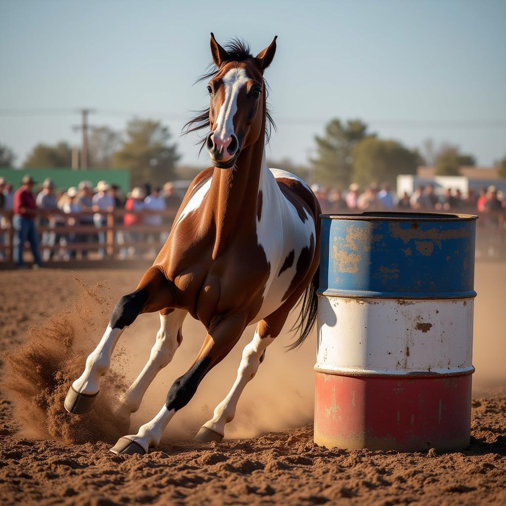 Paint Horse in Barrel Racing