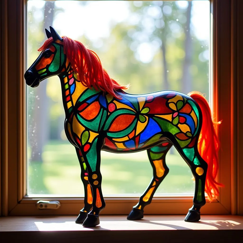 Painted Breyer Suncatcher Horse Displayed