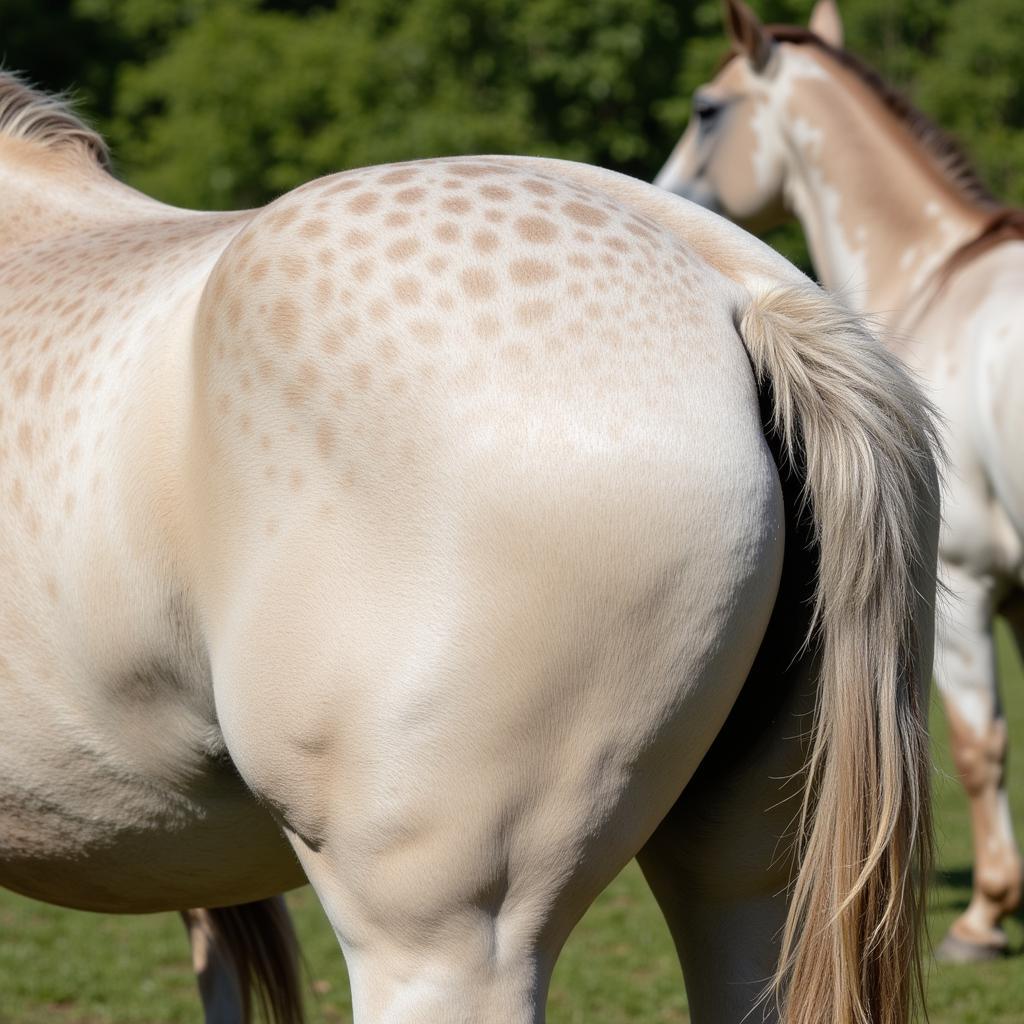 Palomino horse with silver dapple coat