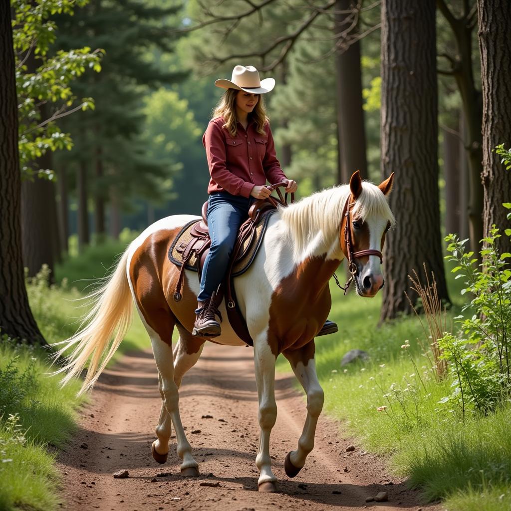 Palomino Walking Horse and Rider