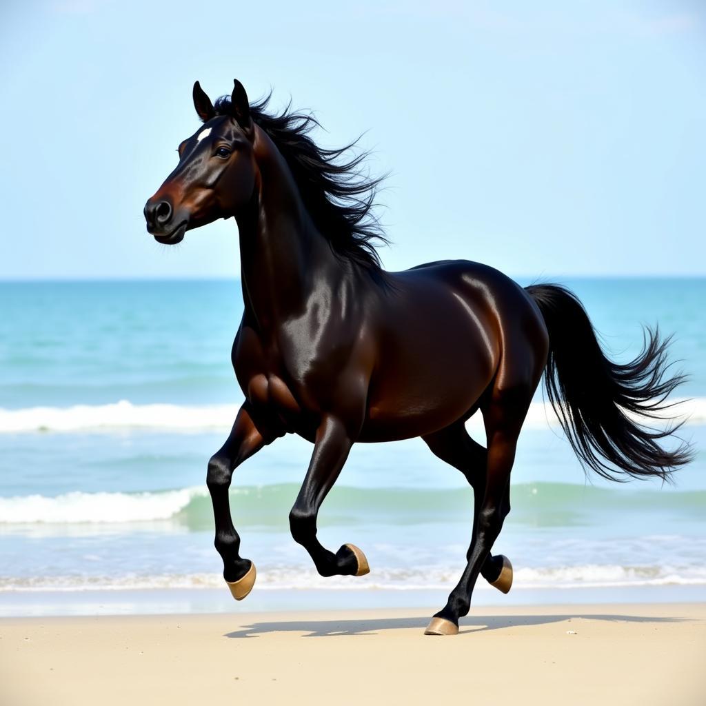 Paso Fino horse on a Florida beach