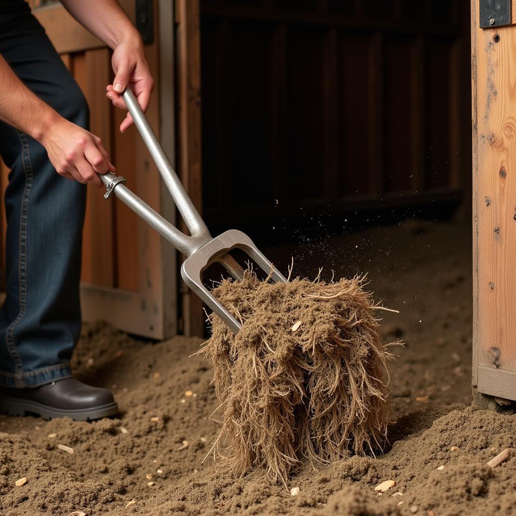 A person demonstrating the proper technique of using a training fork