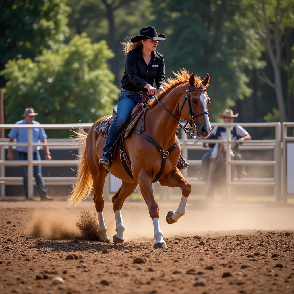 Quarter Horse and Rider in Arena